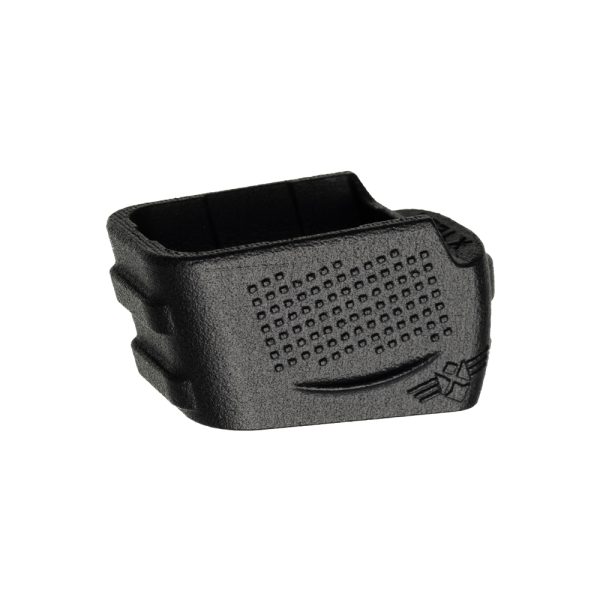 Glock 29 mag extension in black facing left