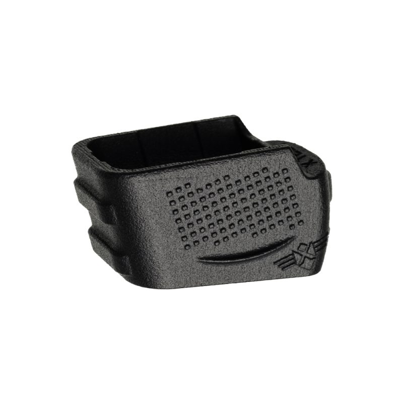 Glock 29 mag extension in black facing left