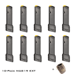 10-Pack MAG19 EXT Ten pack MAG19 EXT image showing 10 Glock 19 extended mags