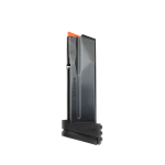 17rd P365x extended magazine with sleeve 17 round P365 magazine facing upright with grip sleeve in black