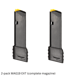 two pack of 20 round extended Glock 19 magazines