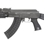 Tango Down AK grip shown on rifle in all black with MAG47