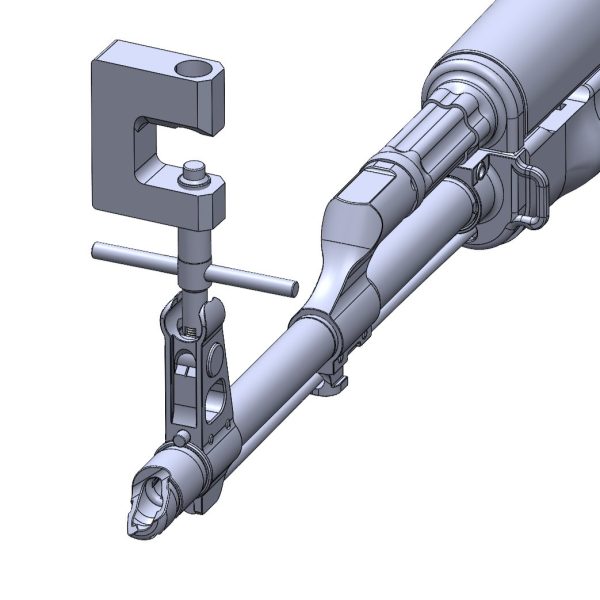 Rendering showing our AK Front Sight tool adjusting elevation of AK front sight post