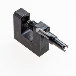 Close up showing AK Front Sight tool with drilled slot