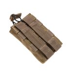 AK47 Single Coyote Mag Pouch-P Upright backside XTT-AKPouch-Single-Coyote-P AK47 magazine pouch in coyote color showing molle interface on back