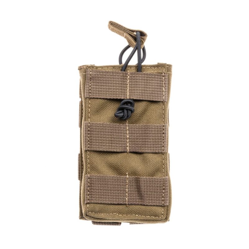 Coyote Single AK Mag Pouch-P Upright Title XTT-Coyote-Single-P AK 47 Magazine Pouch Coyote tan color shown upright