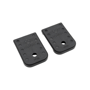 Bottom of Xtech Enhanced baseplates for Glock magazines show dot matrix for marking magazines