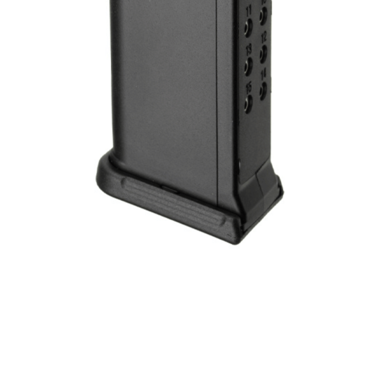 Enhanced base plate shown on Glock 19 magazine