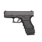 Glock 29 mag extender installed in pistol facing left
