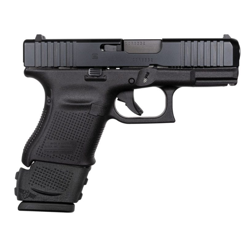 Glock 29 extended magazine in pistol facing right