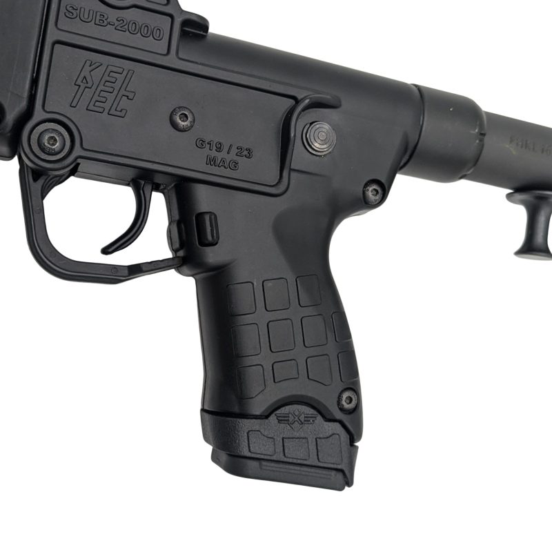 Extended magazine accessory for Keltec Sub 2000 shown in rifle facing left