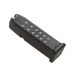 Steel reinforced magazine body of MAG19-15 shown through the round indicating holes on magazine