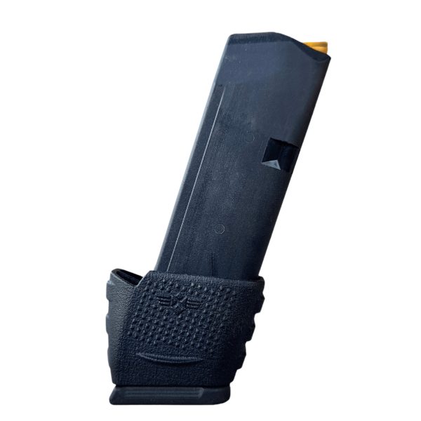 Right side of Glock 26 extended magazine in black