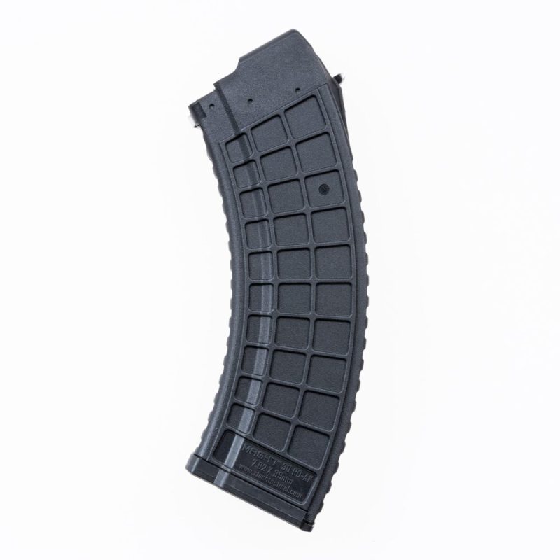 MAG47 Gen2 30rd BLK Upright to Left XTT115-2-BLK MAG47 Gen2 30rd Strongest AK47 Magazine shown upright facing left