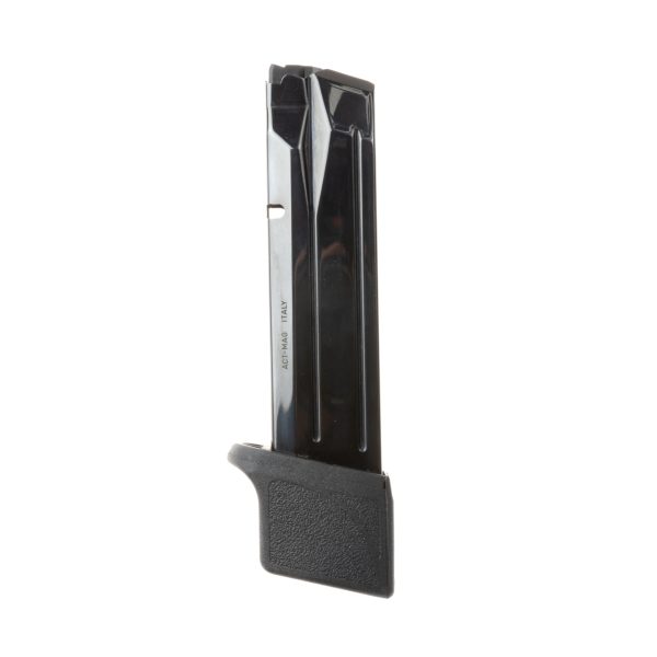 22rd Black Extended magazine for M&P 9 full size pistol upright facing left