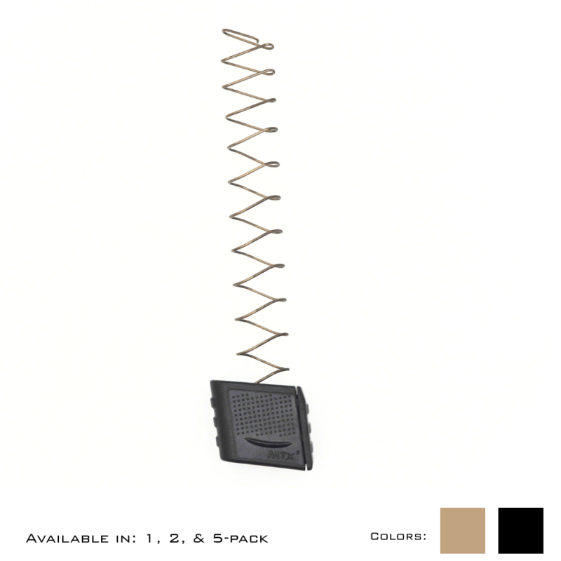 Glock 17 mag extension in black upright facing left