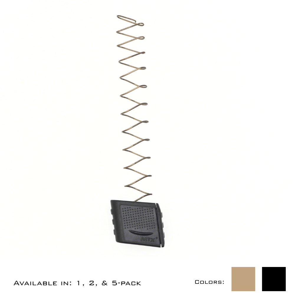 Glock 17 mag extension in black upright facing left