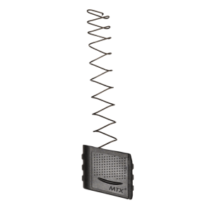 Glock 19 magazine extension with extended spring shown upright facing left