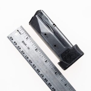 P365 California magazine with MTX 365 shown next to ruler showing total height installed is 4.125"