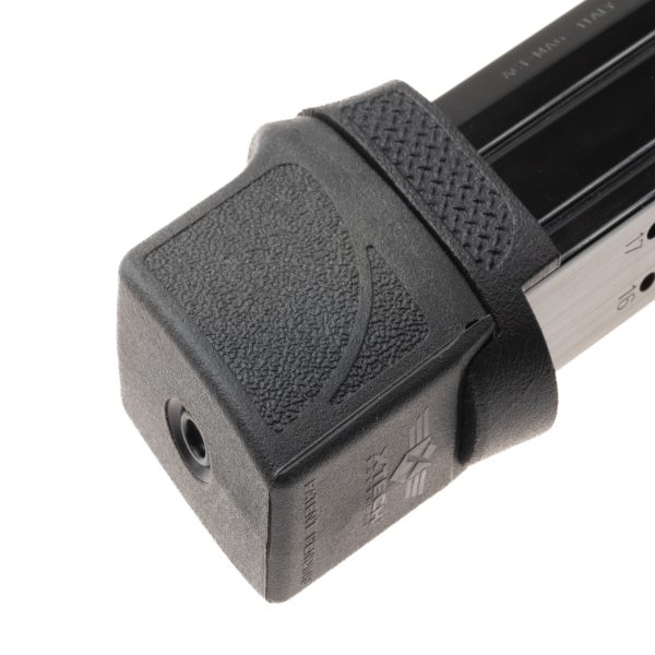 M&P 9 FPC extended magazine showing MTX extension and magazine sleeve close up