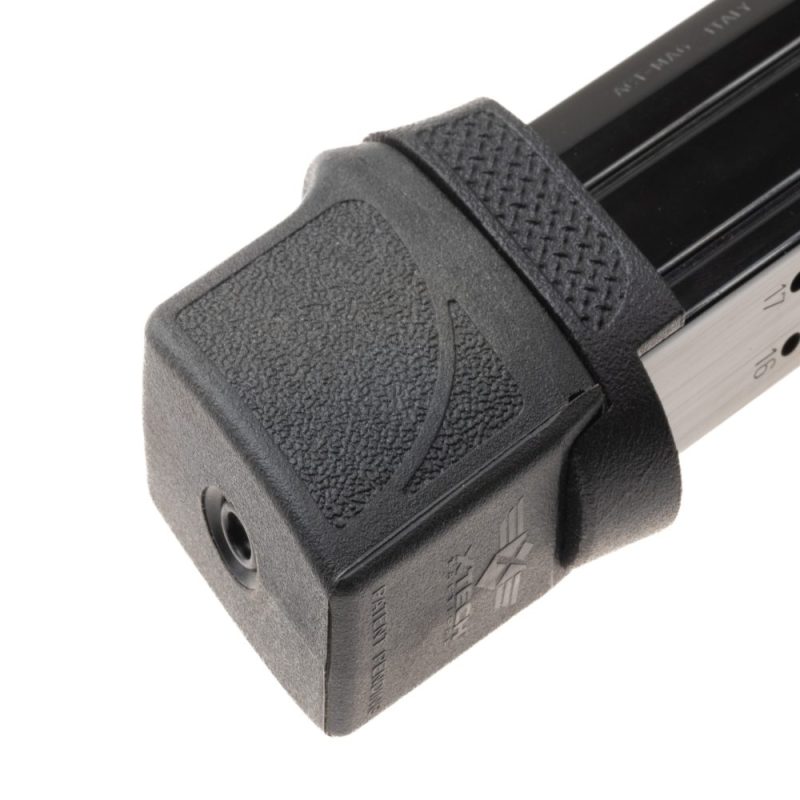 M&P 9 FPC extended magazine showing MTX extension and magazine sleeve close up
