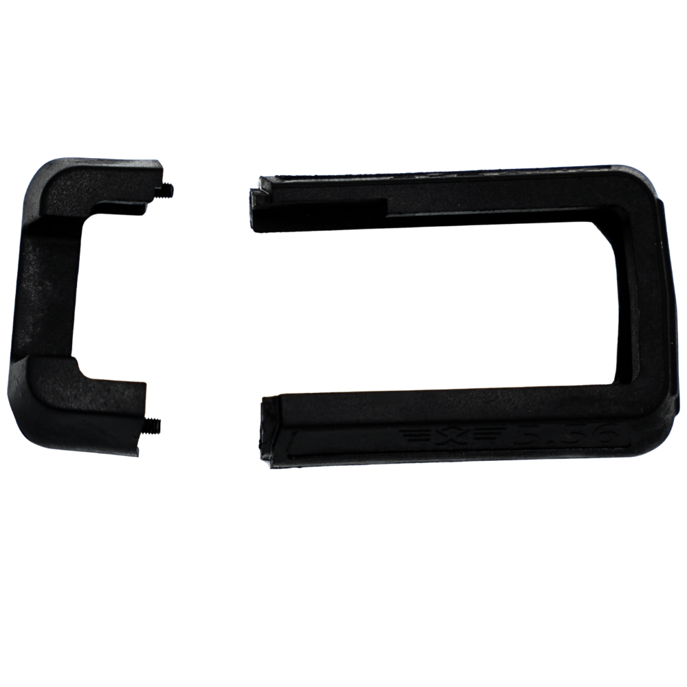 Shows simple two-piece bolt together and press fit design of the X-Flare magwell