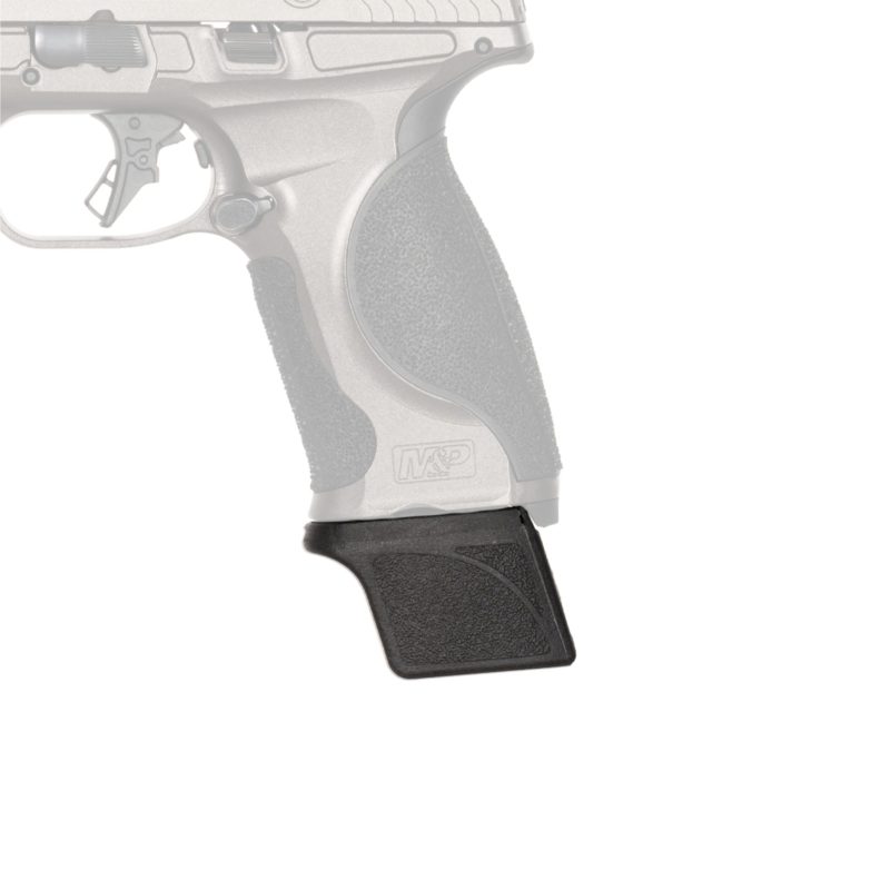 XT3015101 clip extension M&P extension for magazine shown on pistol with handgun transparent