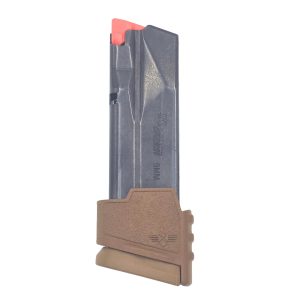 Sig Sauer P365 17 round extended magazine for P365 standard frame in coyote facing left