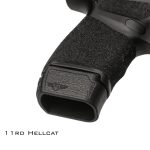 XT3045021 11rd Hellcat Zoomed in Pistol Hellcat grip extension installed in springfield hellcat 11 rounds