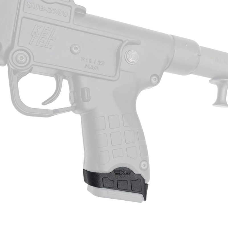 Zoomed out image of Keltec Sub 2000 magazine adaptor on carbine