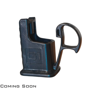 Glock Mag loader 9mm patented one piece design. Shown facing right in black color