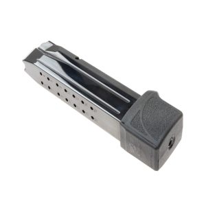 Side view of 22rd Extended Clip for MP9 full sized pistol