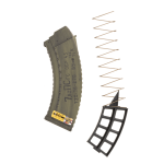 MAG47 Elite Spam Can 10/30 Title AK Spam Can magazine shown upright facing left with blocker for 10 rounds to right