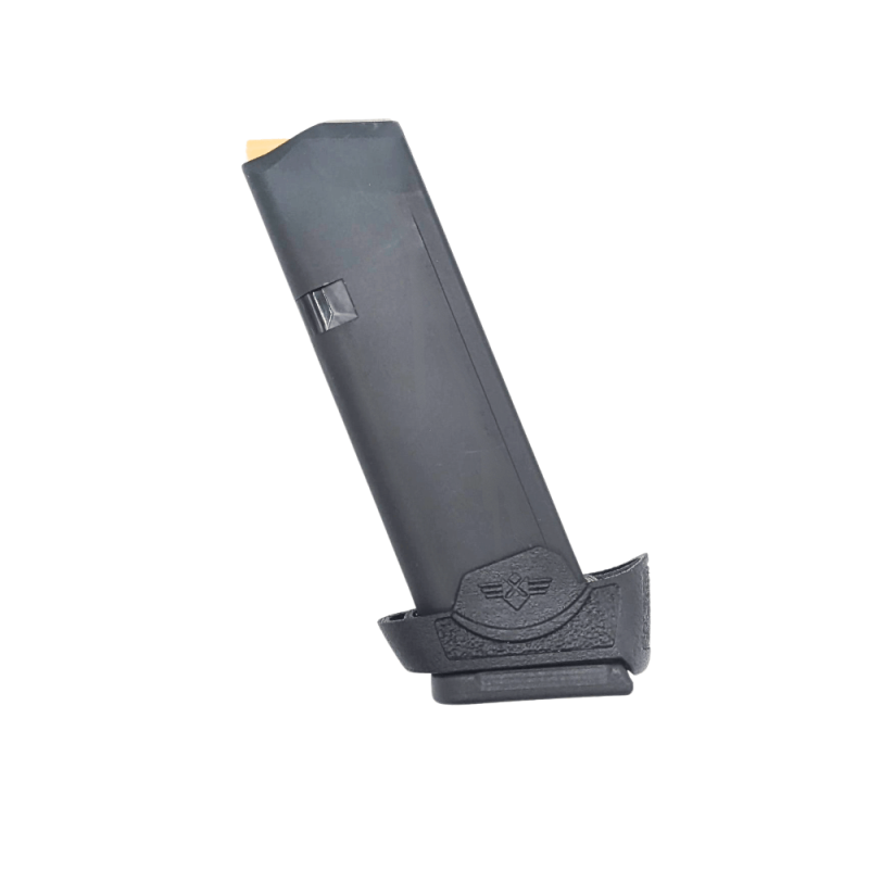 17 round dagger compact clip Dagger compact extended magazine upright facing left.