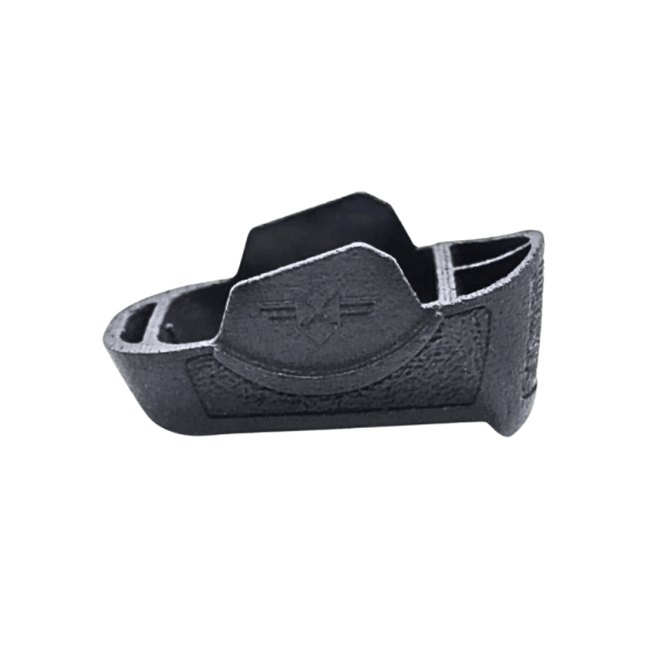 Magazine sleeve for PSA dagger compact in black facing left.
