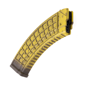 XTech Mag47 10 round Rotten Banana Clip AK-47 magazine up right facing right and leaning right