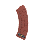 MAG47 Gen2 Red 30rd Title Red ak-47 magazine upright facing left