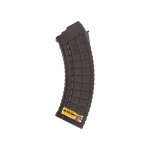 Upright left facing plum ak mag