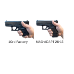 MAG26-10 glock 26 to factory compared Compares factory Glock 26 too short grip to with Extended 10 round magazine