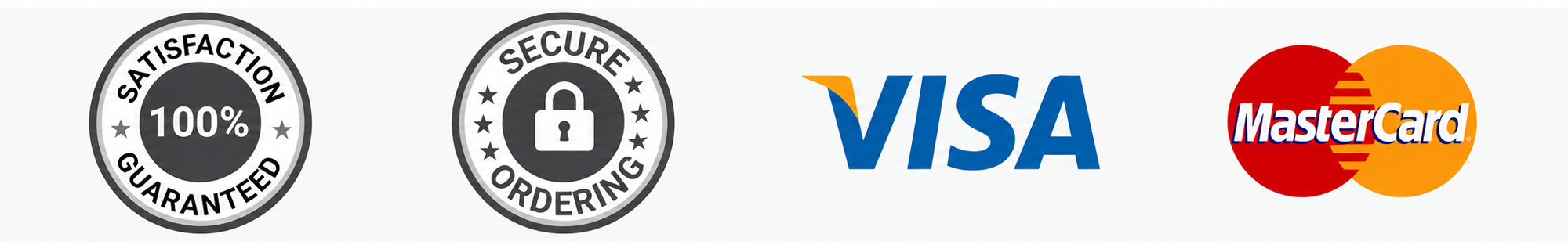 Accepted payment methods including Discover, Mastercard, Visa and American Express